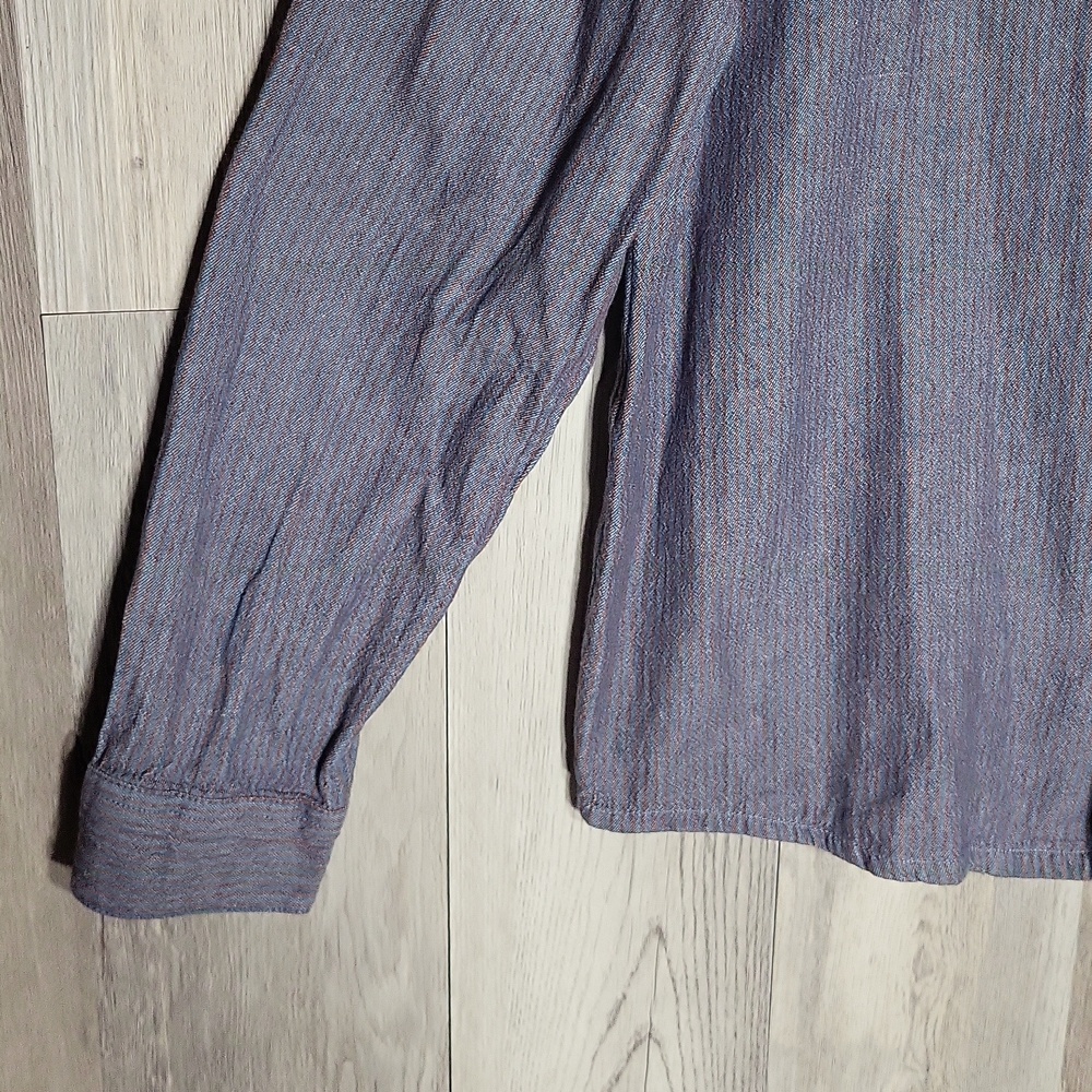 RVCA Dayshift Mens Large Striped Button Up Shirt Preppy Casual - Picture 4 of 6